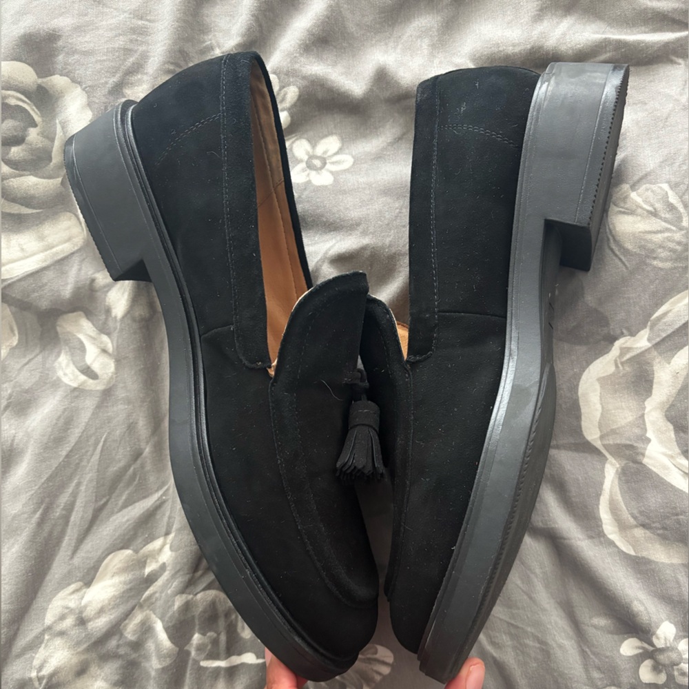 Nine West Suede Black Tassel Loafers - Picture 4 of 9